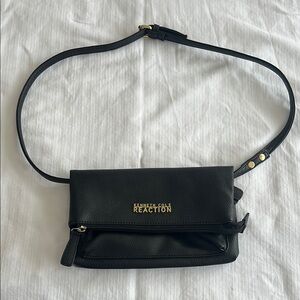 Kenneth Cole Reaction Black Crossbody Bag with Gold Accents
